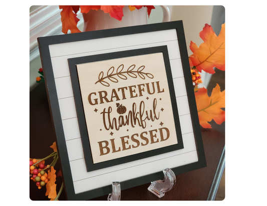 Interchangeable Insert- Thankful Grateful Blessed