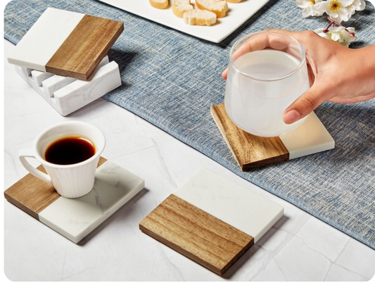 Marble Coasters with Stand – Personalized for Your Home