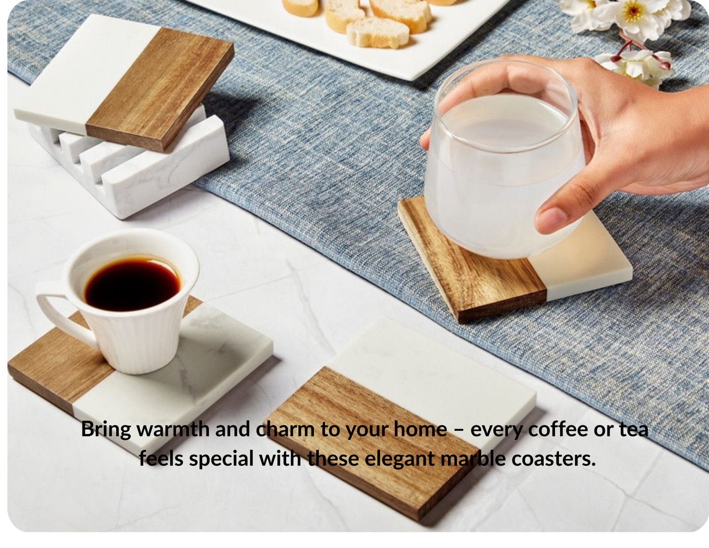 Marble Coasters with Stand – Personalized for Your Home