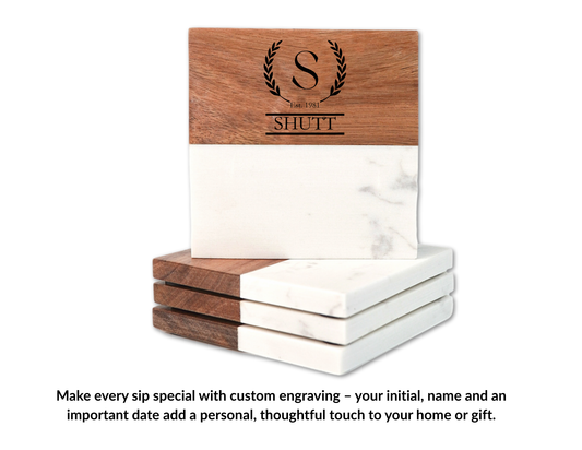 Marble Coasters with Stand – Personalized for Your Home