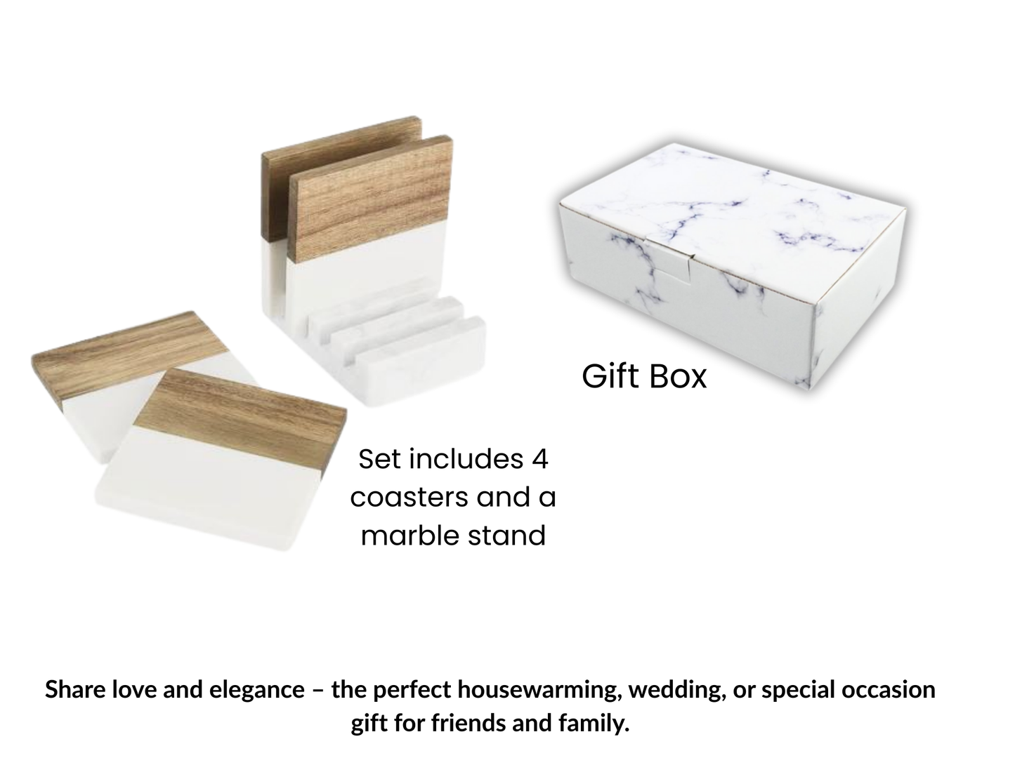 Marble Coasters with Stand – Personalized for Your Home