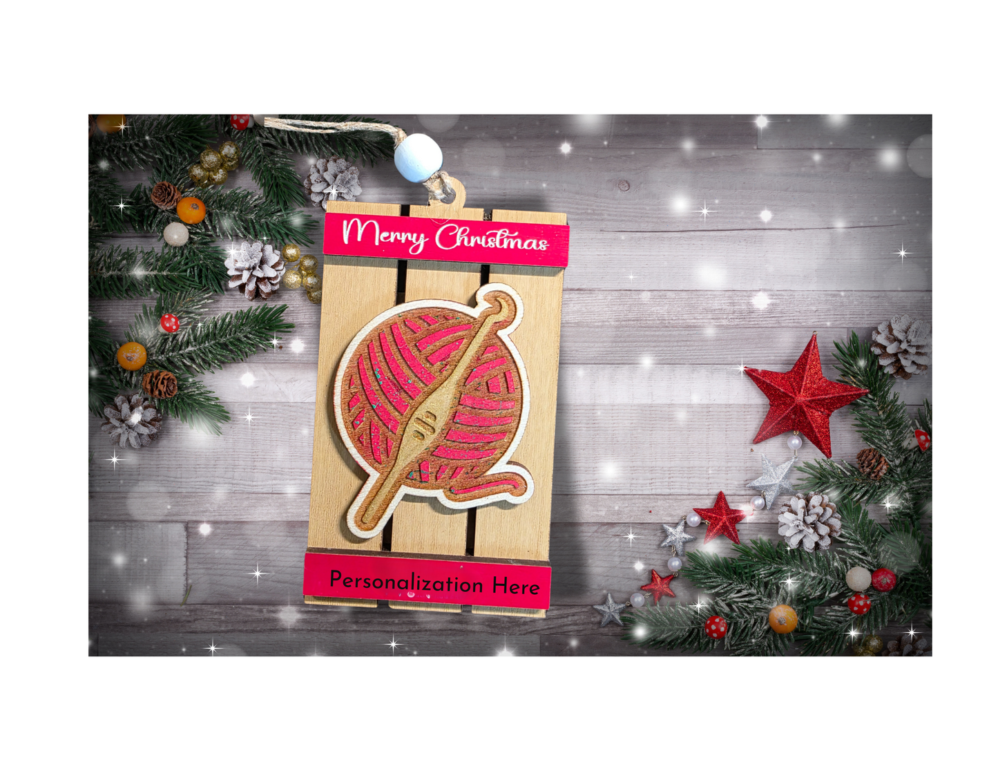 Personalized Christmas Gift Card Holder – Handmade Wooden Ornament