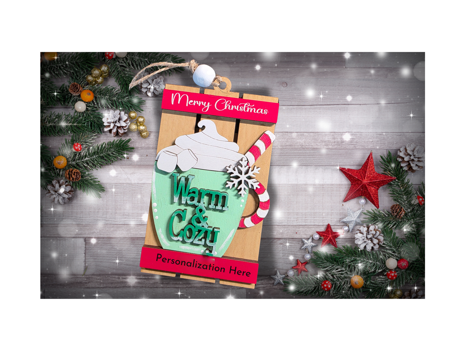 Personalized Christmas Gift Card Holder – Handmade Wooden Ornament