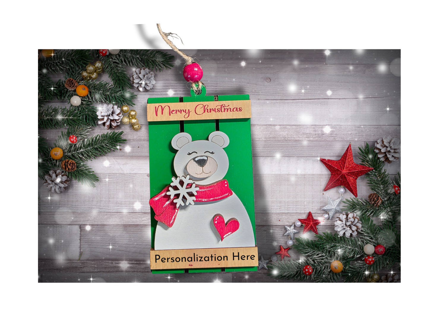 Personalized Christmas Gift Card Holder – Handmade Wooden Ornament