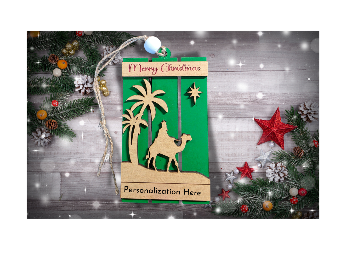 Personalized Christmas Gift Card Holder – Handmade Wooden Ornament