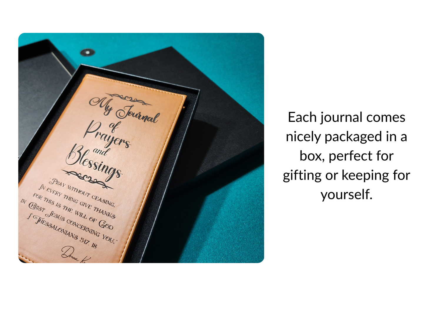 Prayer & Blessings Refillable Leatherette Journal – Personalized KJV Scripture Journal Gift