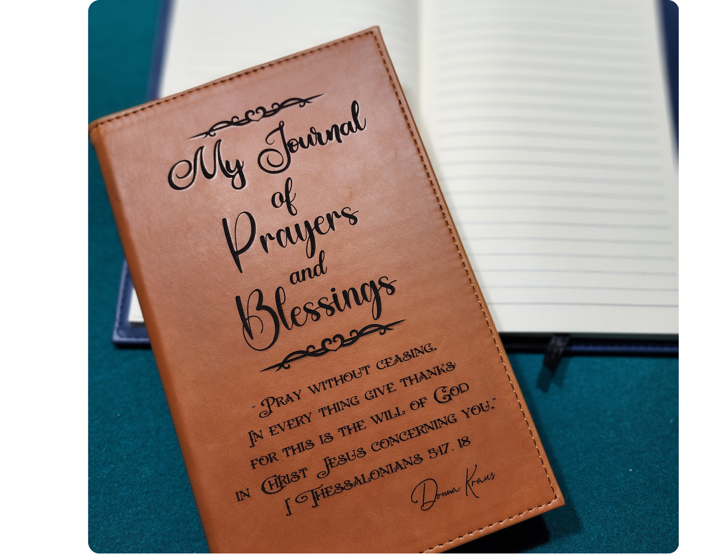 Prayer & Blessings Refillable Leatherette Journal – Personalized KJV Scripture Journal Gift
