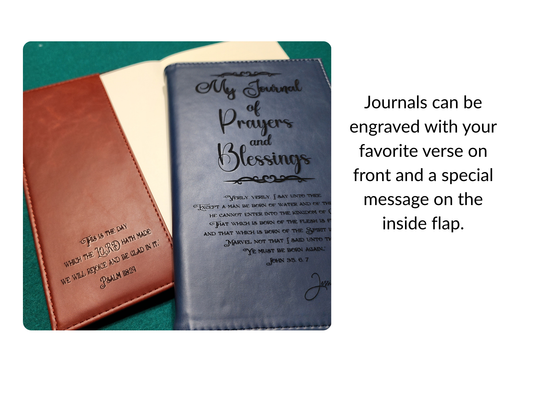 Prayer & Blessings Refillable Leatherette Journal – Personalized KJV Scripture Journal Gift