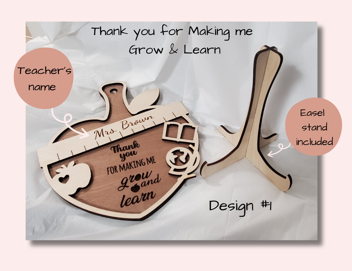 Teacher Desk Sign - Apple Shaped with Stand