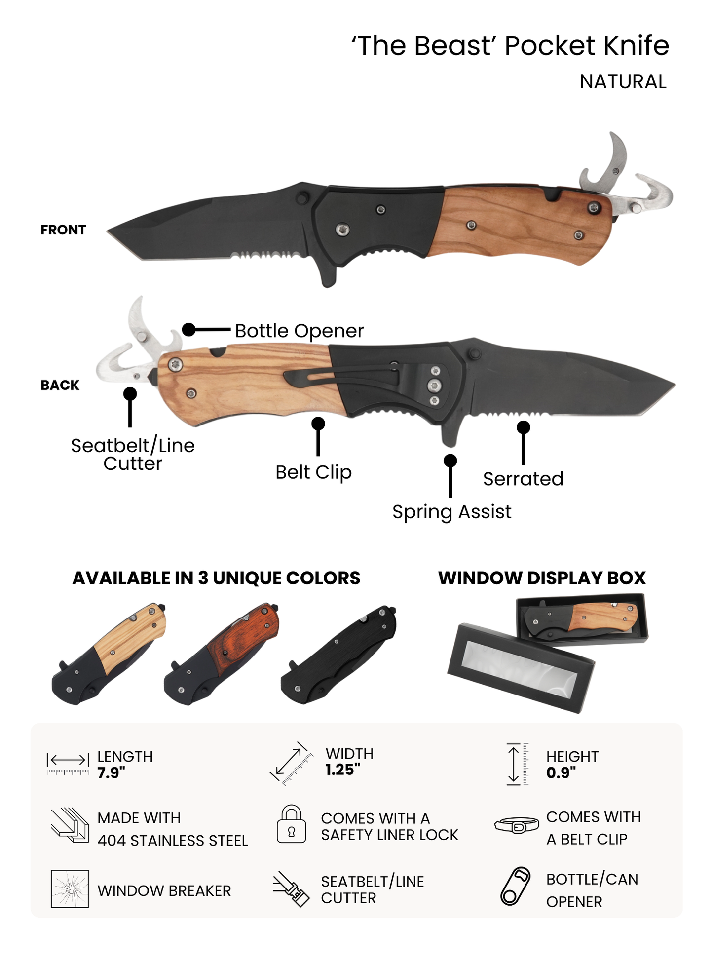 The Beast Pocket Knife – Tactical Folding Knife for Outdoor, Camping & Everyday Carry