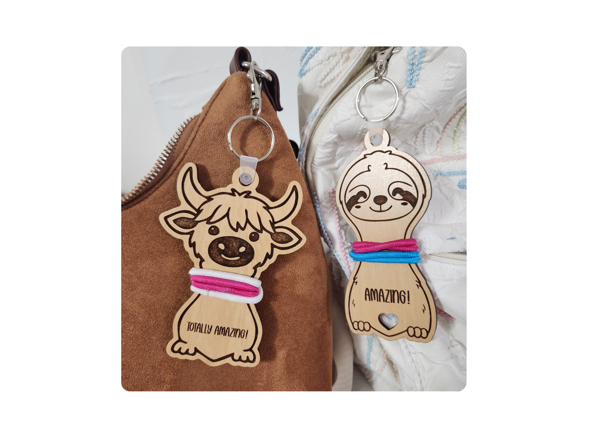 Personalized Animal Hair Tie Bag Tag