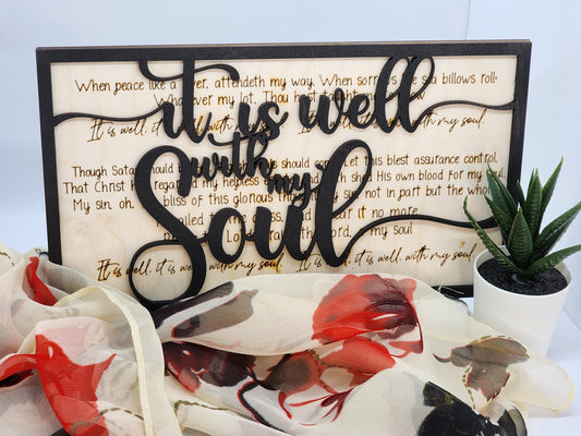 It Is Well With My Soul Wooden Sign