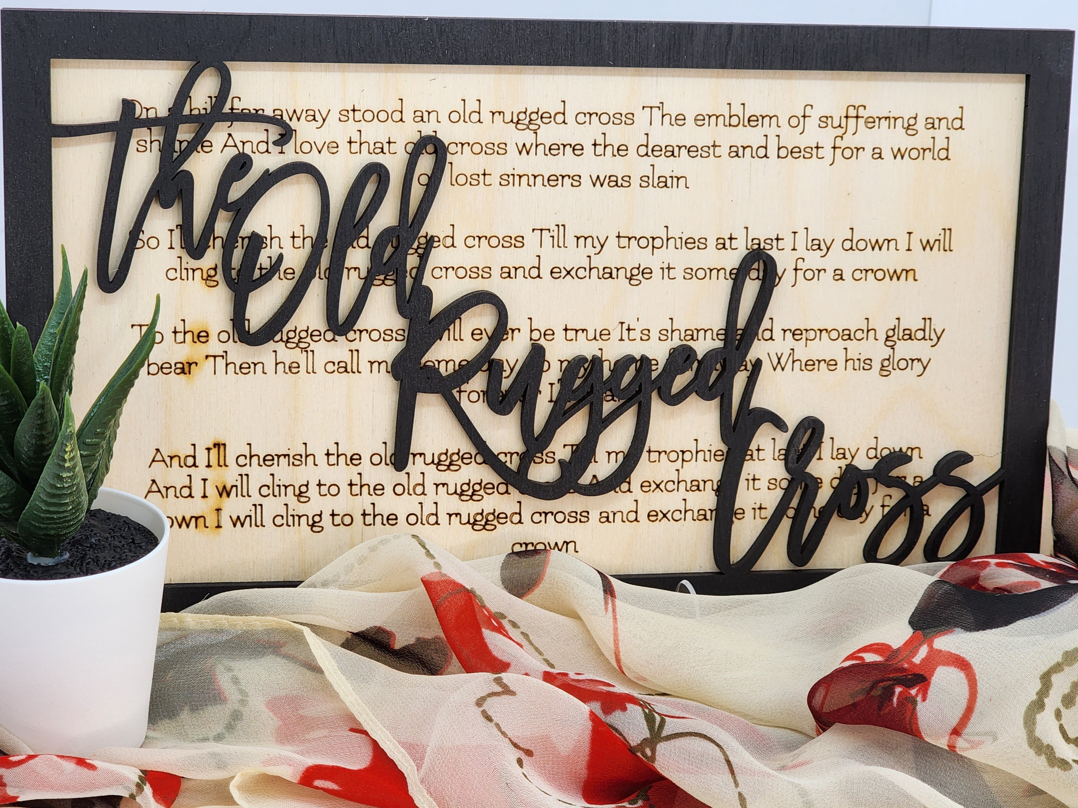 Old Rugged Cross Sign The Old Rugged Cross Wooden Sign – Three-Eight-One Creations LLC